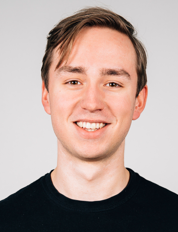 Mannelijk model met bruin haar colin