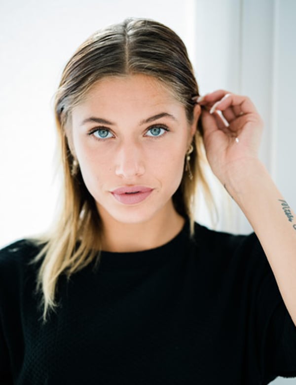 Model Vrouwelijk model blauwe ogen