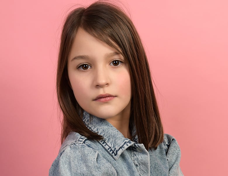 Kindermodel bruin lang haar Amelie