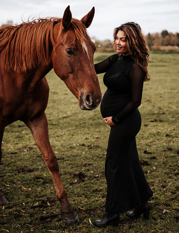 Vrouwelijk model met bruin haar Anne-Sophie