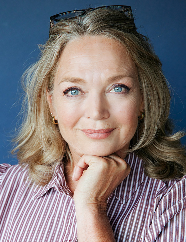vrouwelijk model met blond haar Astrid Bo.
