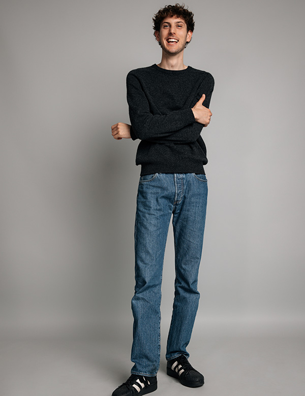 Mannelijk model met bruin haar Bauke Bo.