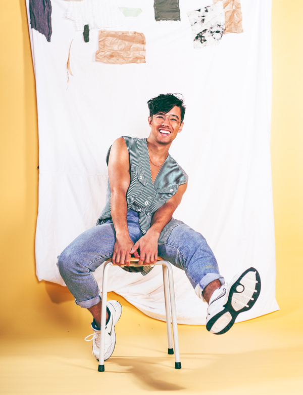 Mannelijk model met bruin haar Beau