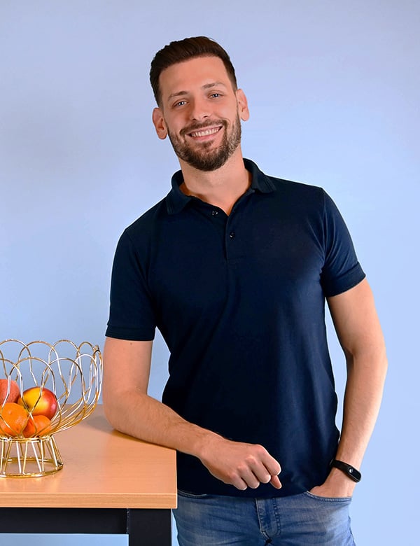 Mannelijk model met kort bruin haar, Bob S.