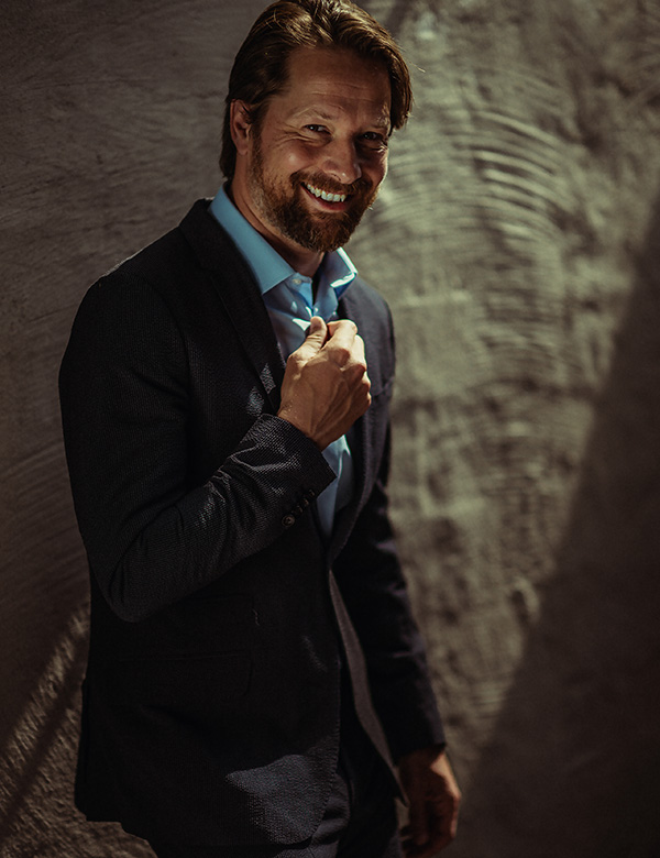 mannelijk model met bruin haar Christophe
