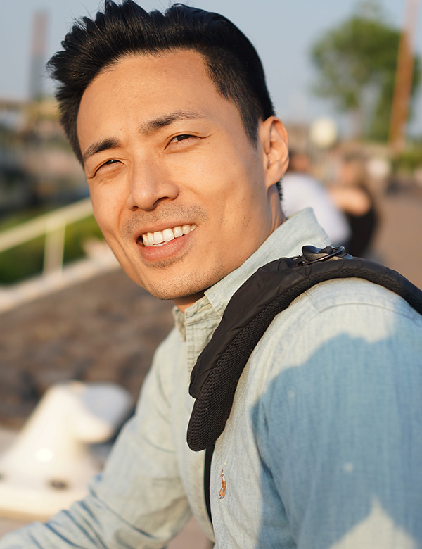 Mannelijk model met zwart haar Chun-Lin