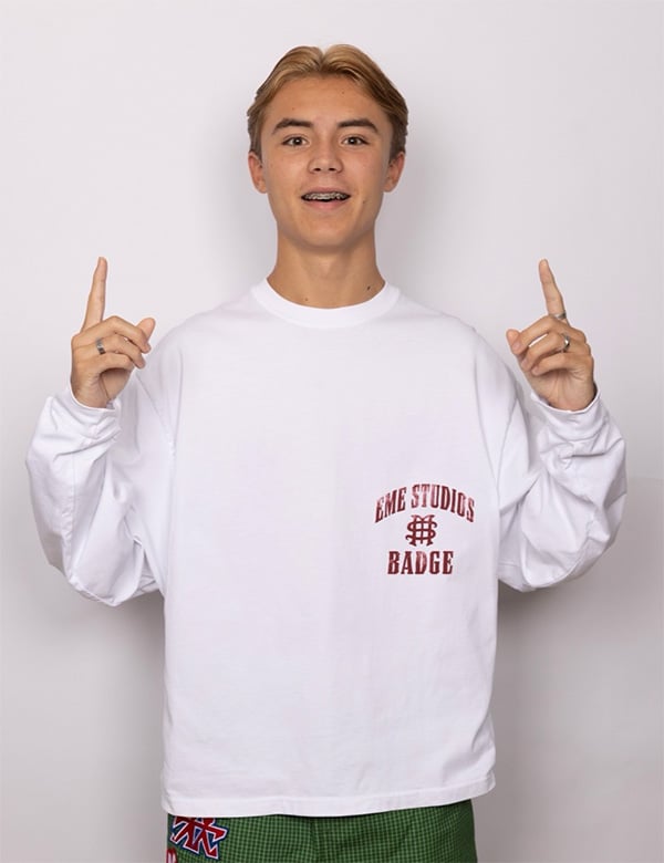 Tiener model met blond haar Danny J.