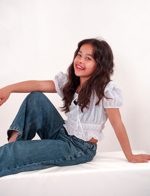 Kindermodel met bruin haar Donnah Do.