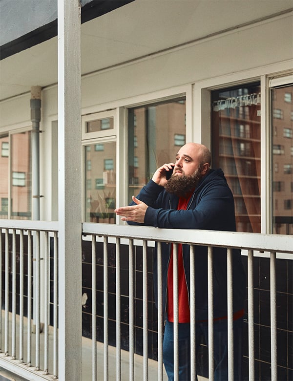 Mannelijk model met bruin haar Duncan