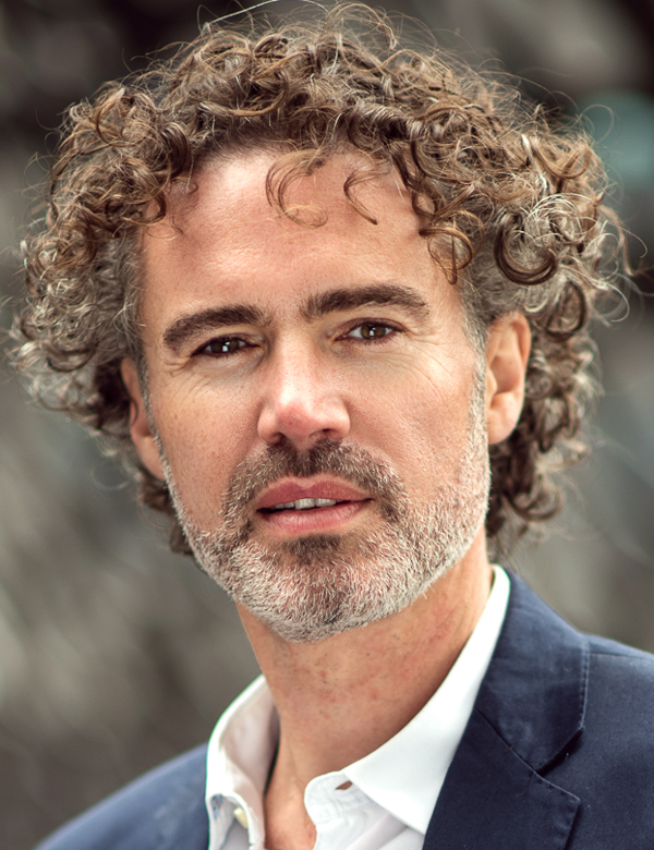Mannelijk model met bruin haar erik