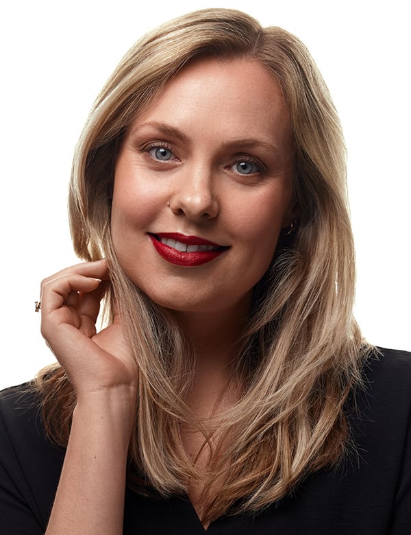 Vrouwelijk model met blond haar Eva D.