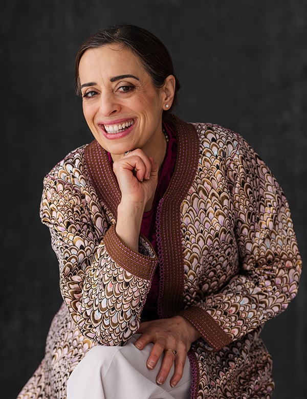 Vrouwelijk model met donkerbruin haar Fatima K.