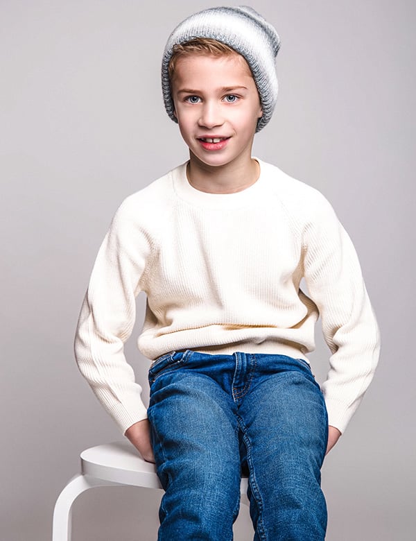 Kindermodel met blond haar Finn