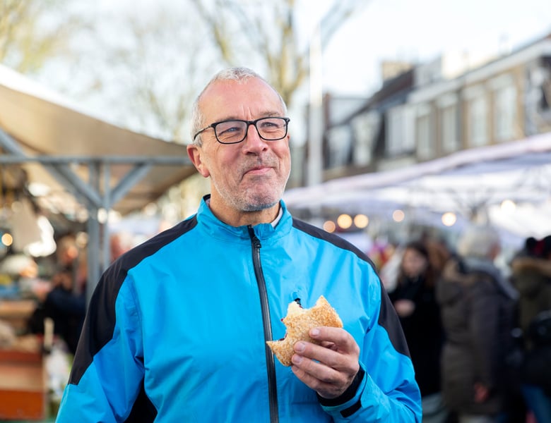 Mannelijk model op leeftijd Hans