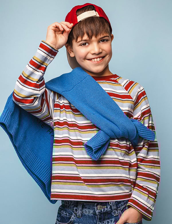 Kindermodel jongen met bruin haar Ismail