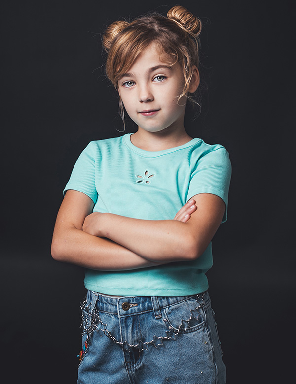 kindermodel met blond haar Jaydie