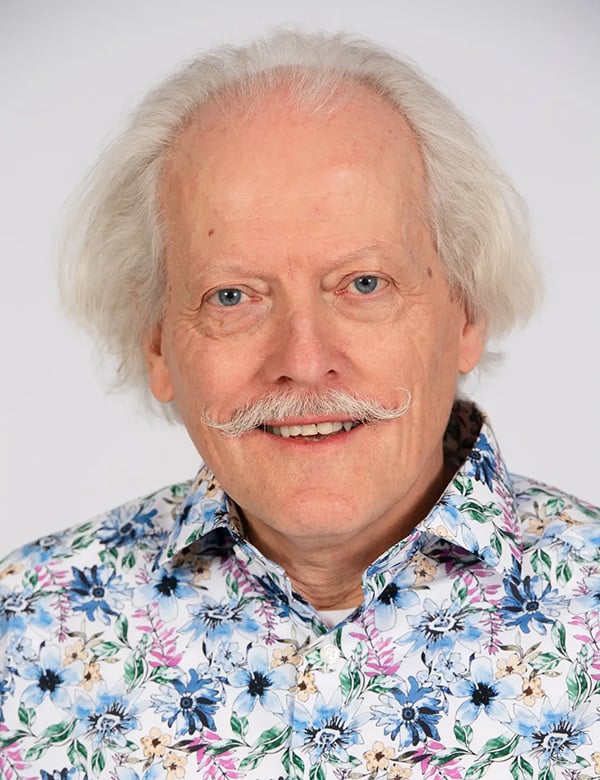 mannelijk model met grijs haar Johann Hen.