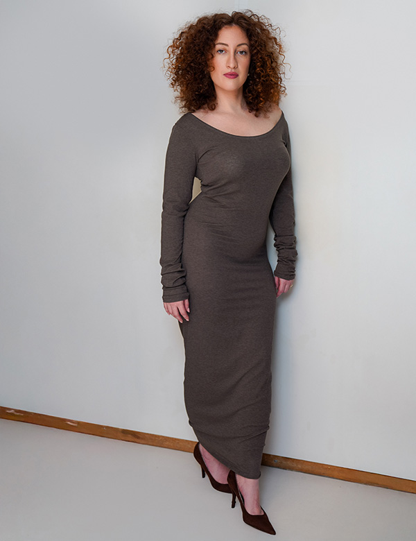 vrouwelijk model met rossige krullen Judith K.