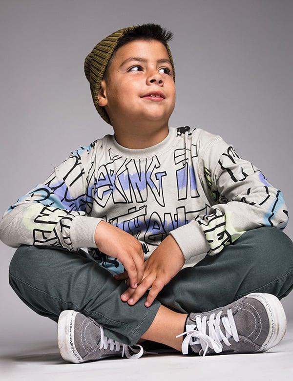 Kindermodel met zwart haar Kilian