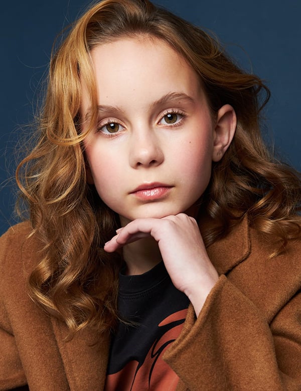 Kindermodel meisje lang oranje rossig haar Liv