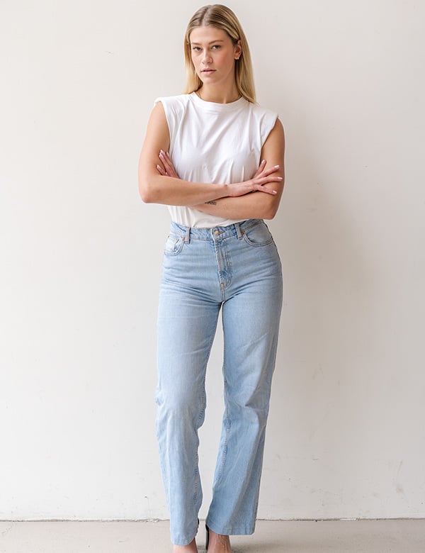 Vrouwelijk model met blond haar Lotte K.