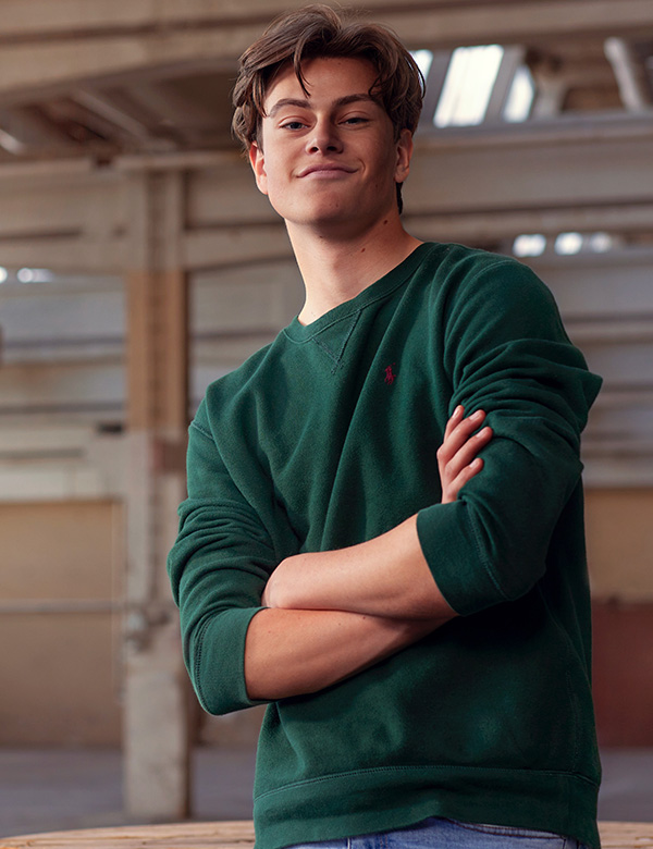 Mannelijk model met bruin haar Lucas Be.