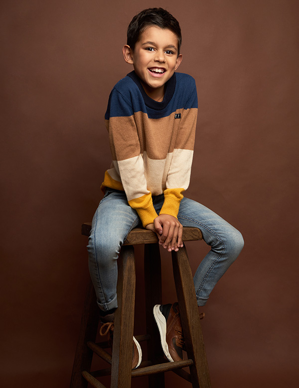 Kindermodel met bruin haar Noah