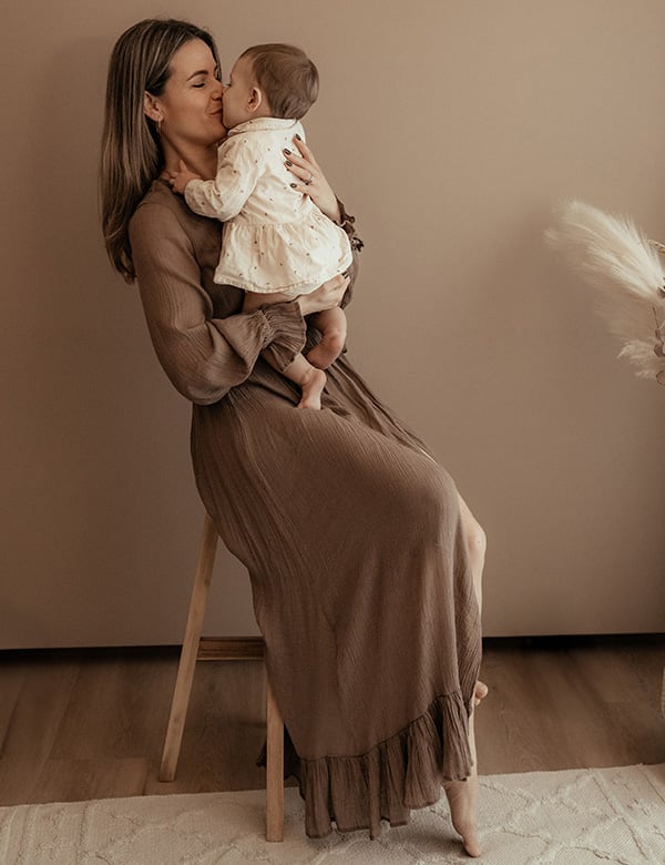 Vrouwelijk model met blond haar Noortje R.