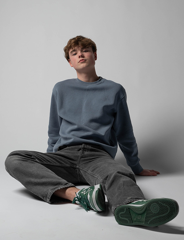 Kinderlijk model met bruin haar Philippe.