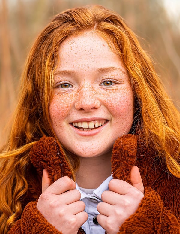 Tienermodel rood haar pip f.