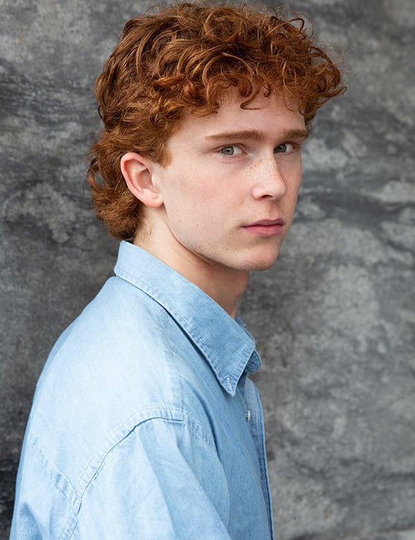 Mannelijk model met rood haar Roan L.