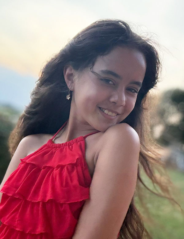 Kindermodel met bruin haar Row
