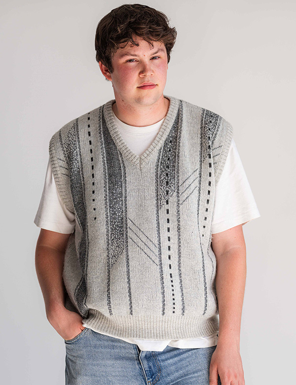 Mannelijk model met bruin haar Sam N.