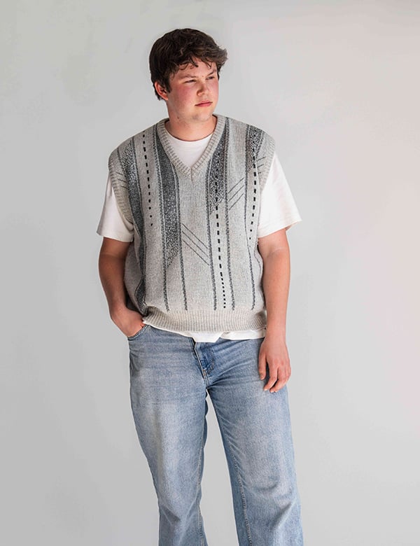 Mannelijk model met bruin haar Sam N.