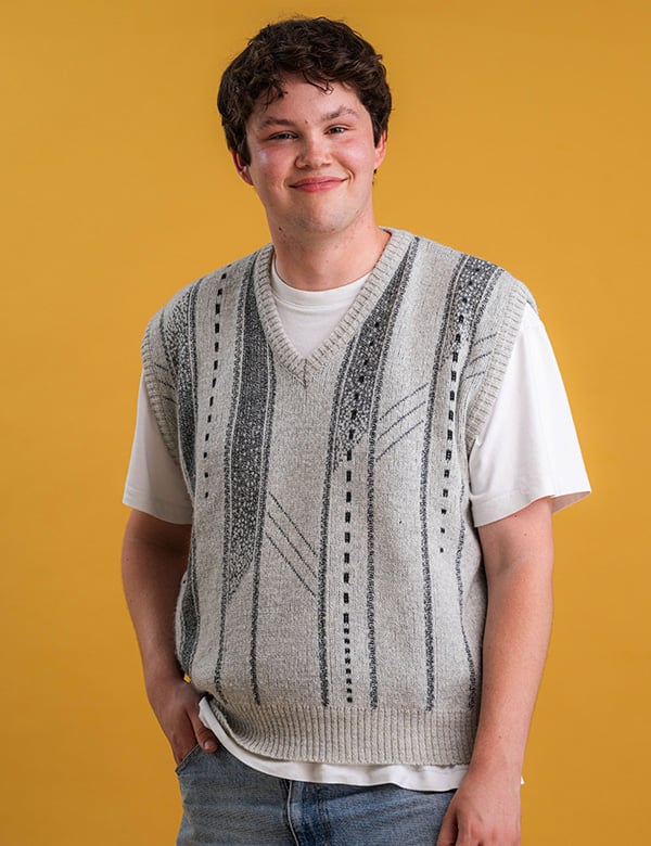 Mannelijk model met bruin haar Sam N.