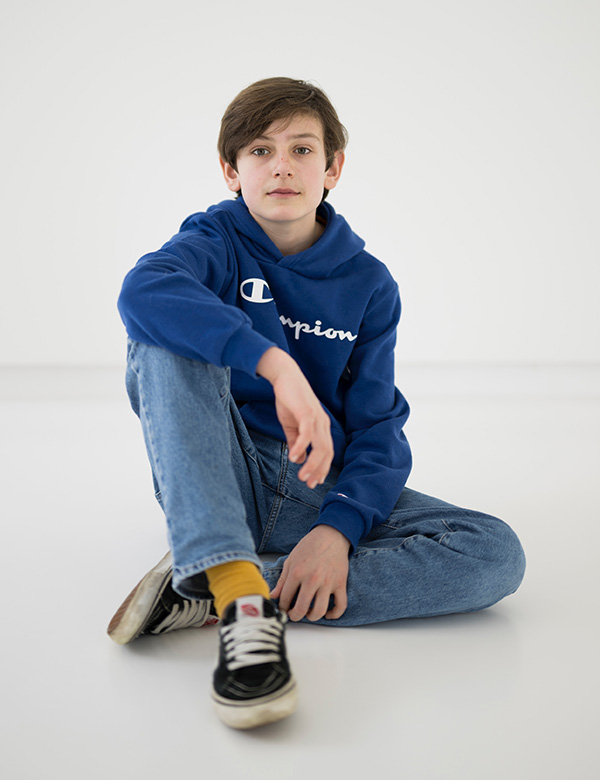 Kindermodel bruin haar Simon