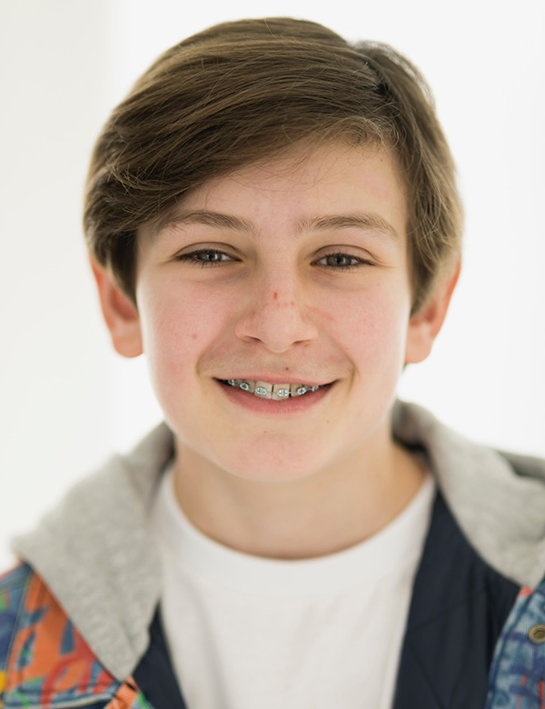 Kindermodel bruin haar simon