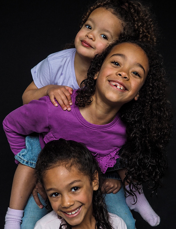 Modellen zusjes Vivienne, Juliette en Joelle