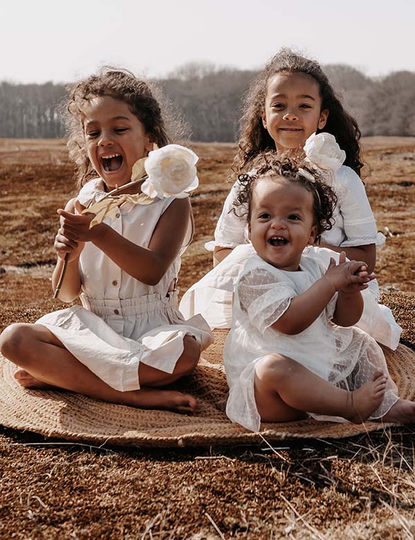 Modellen zusjes Vivienne, Juliette en Joëlle