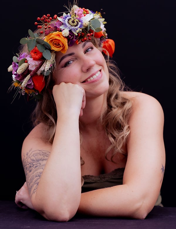 Vrouwelijk model met blauwe ogen Yvonne T.