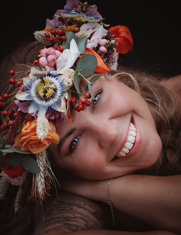 Vrouwelijk model met blauwe ogen Yvonne T.