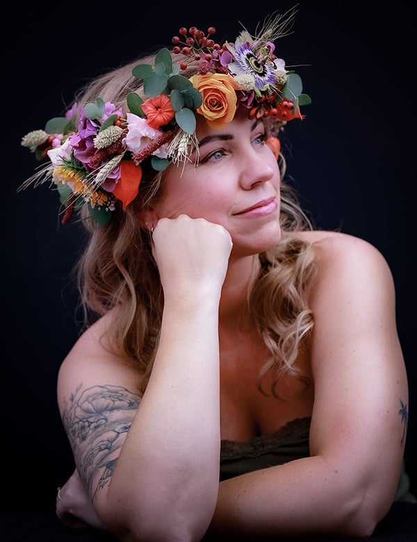 Vrouwelijk model met blauwe ogen Yvonne T.