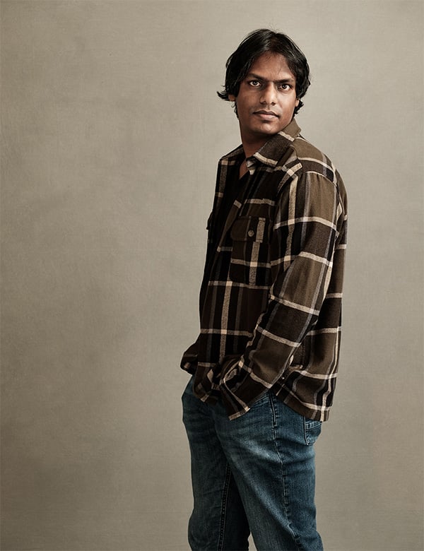 Mannelijk model met donkerbruin haar Emile V.