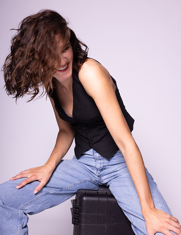Vrouwelijk model met bruin haar Coco.