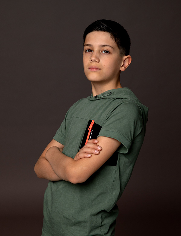 Kindermodel met bruin haar Santiago