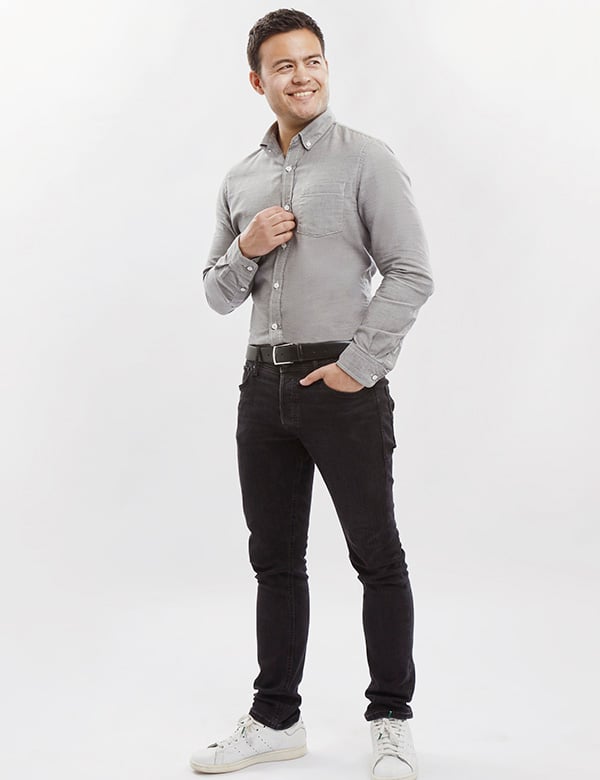 Mannelijk model zwart haar Andy Y.