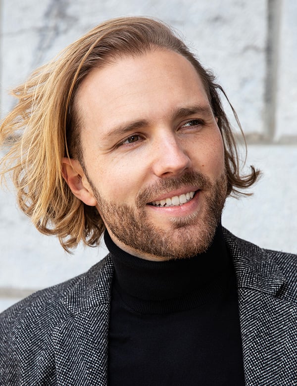 Mannelijk model blond haar Marijn L.