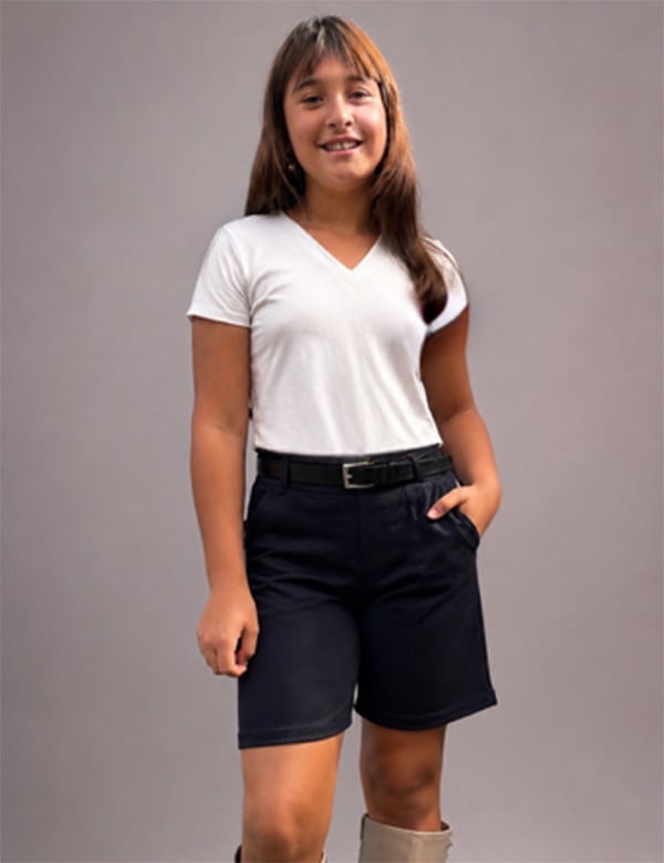 Kinderlijk model met donkerbruin haar Olivia E.