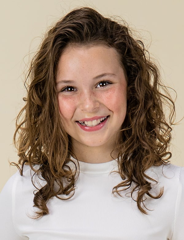 Kindermodel bruin haar pip