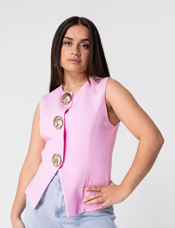Vrouwelijk model met bruin krullend Sonia